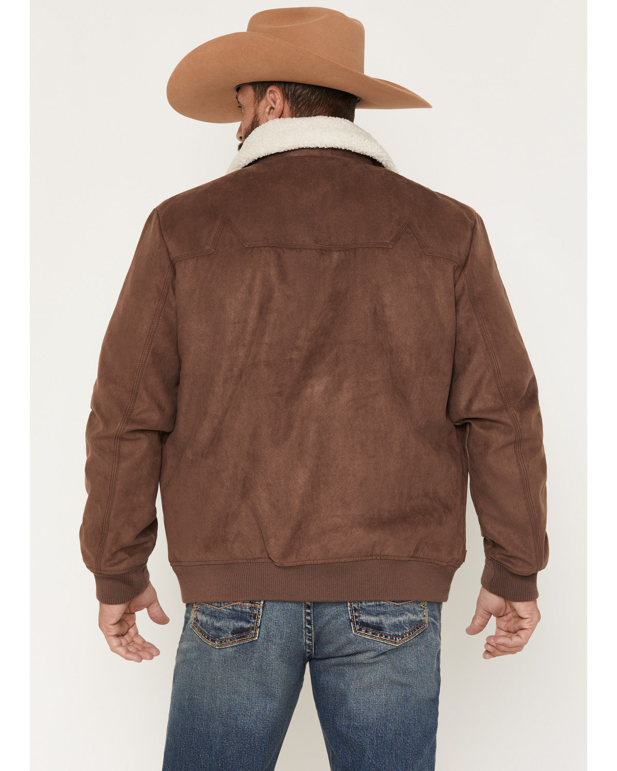 Men's Edward Faux Suede Snap Sherpa Bomber Jacket
