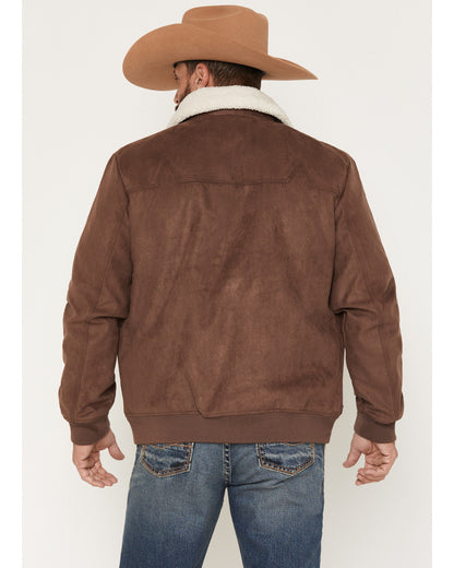 Men's Edward Faux Suede Snap Sherpa Bomber Jacket