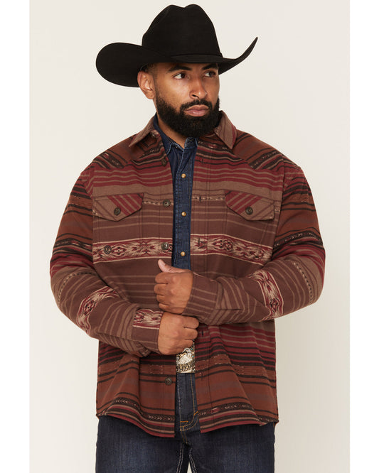Men's Drif Southwestern Serape Striped Fleece Lined Shirt J