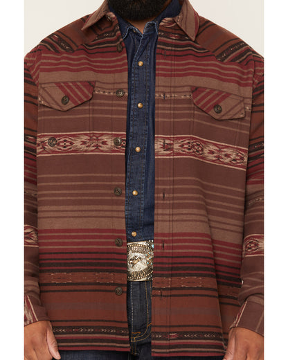 Men's Drif Southwestern Serape Striped Fleece Lined Shirt J