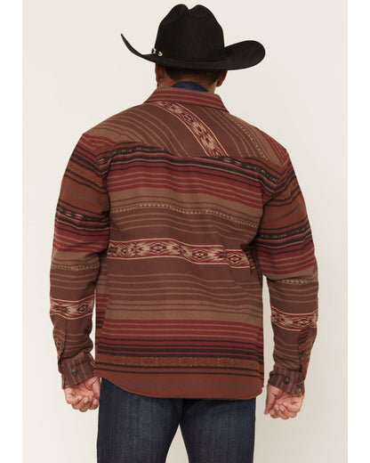 Men's Drif Southwestern Serape Striped Fleece Lined Shirt J