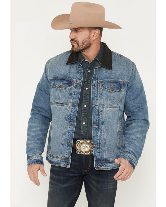 Men's Bandera Light Wash Sherpa Lined Denim Jacket