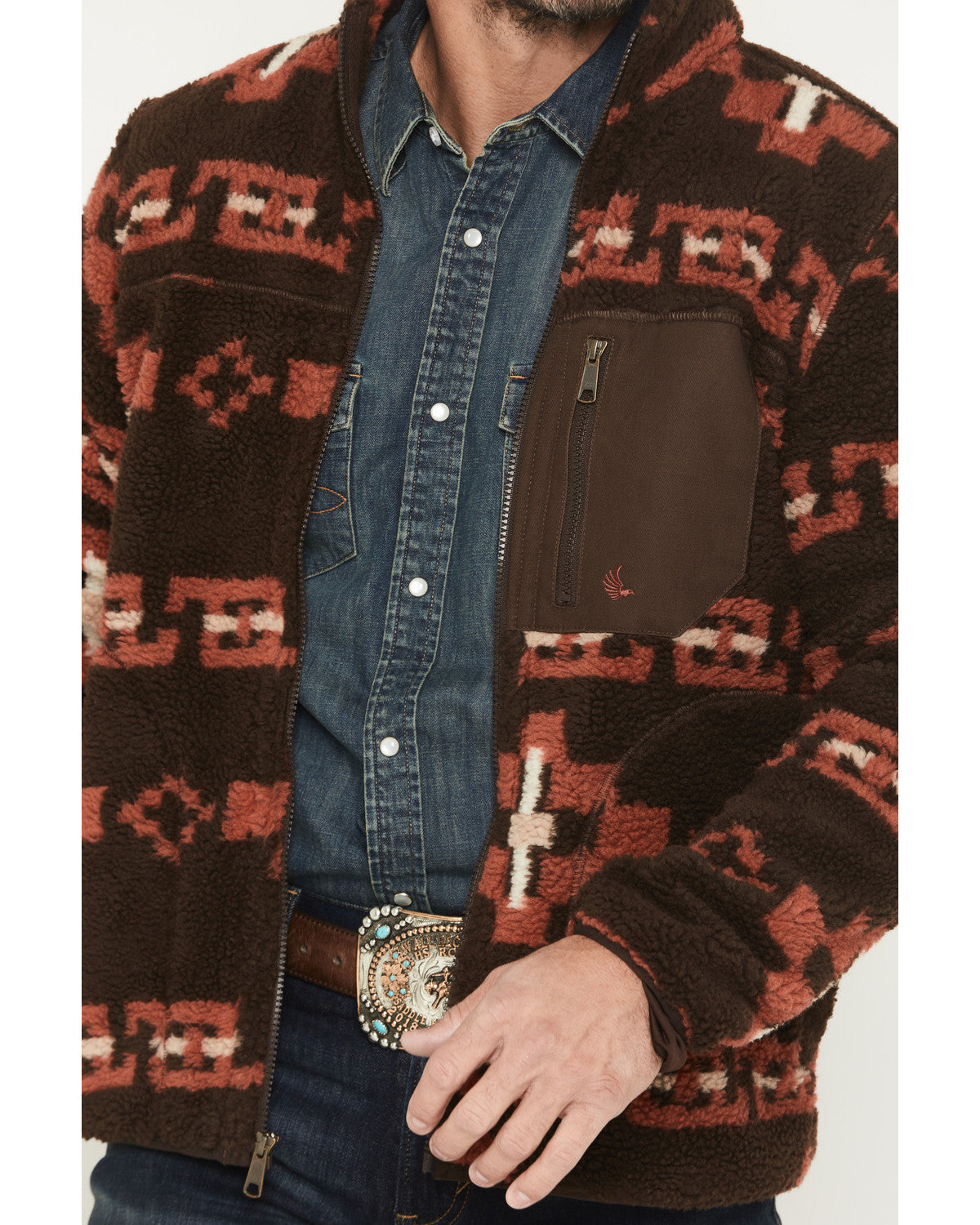 Men's Izard Southwestern Print Sherpa Zip Jacket