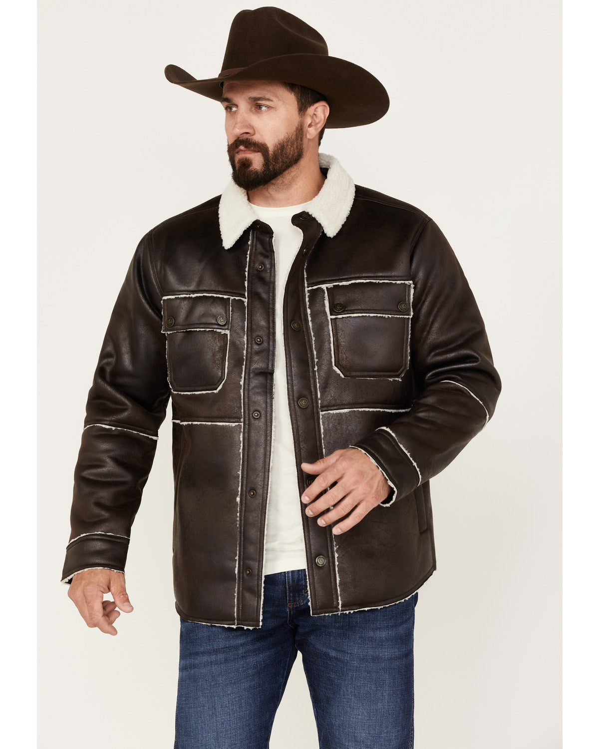 Men's Carmine Faux Shearling Shacket