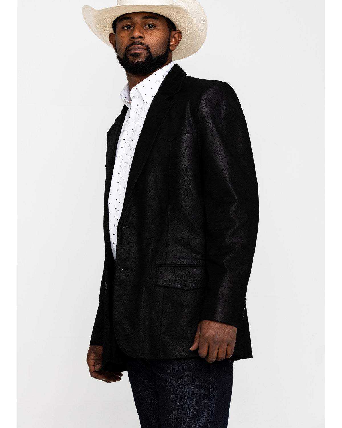 Men's Black Suede Blazer Jacket