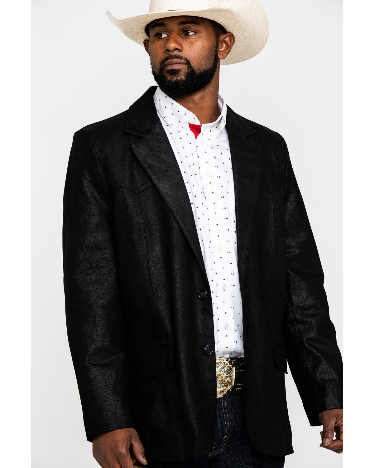Men's Black Suede Blazer Jacket