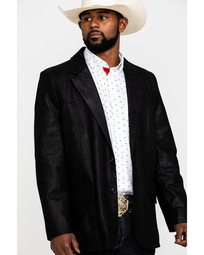 Men's Black Suede Blazer Jacket