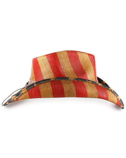 Justice American Flag Drifter Straw Cowboy Hat