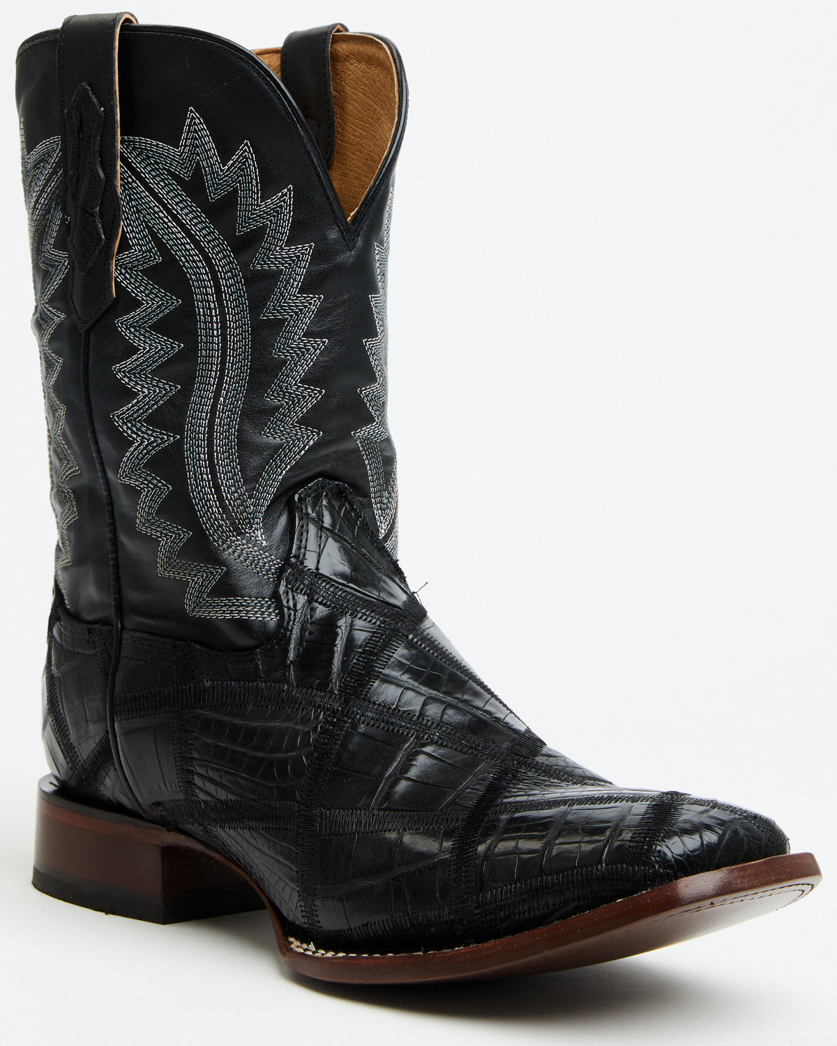 Men's Exotic American Alligator Western Boots - Broad Squar