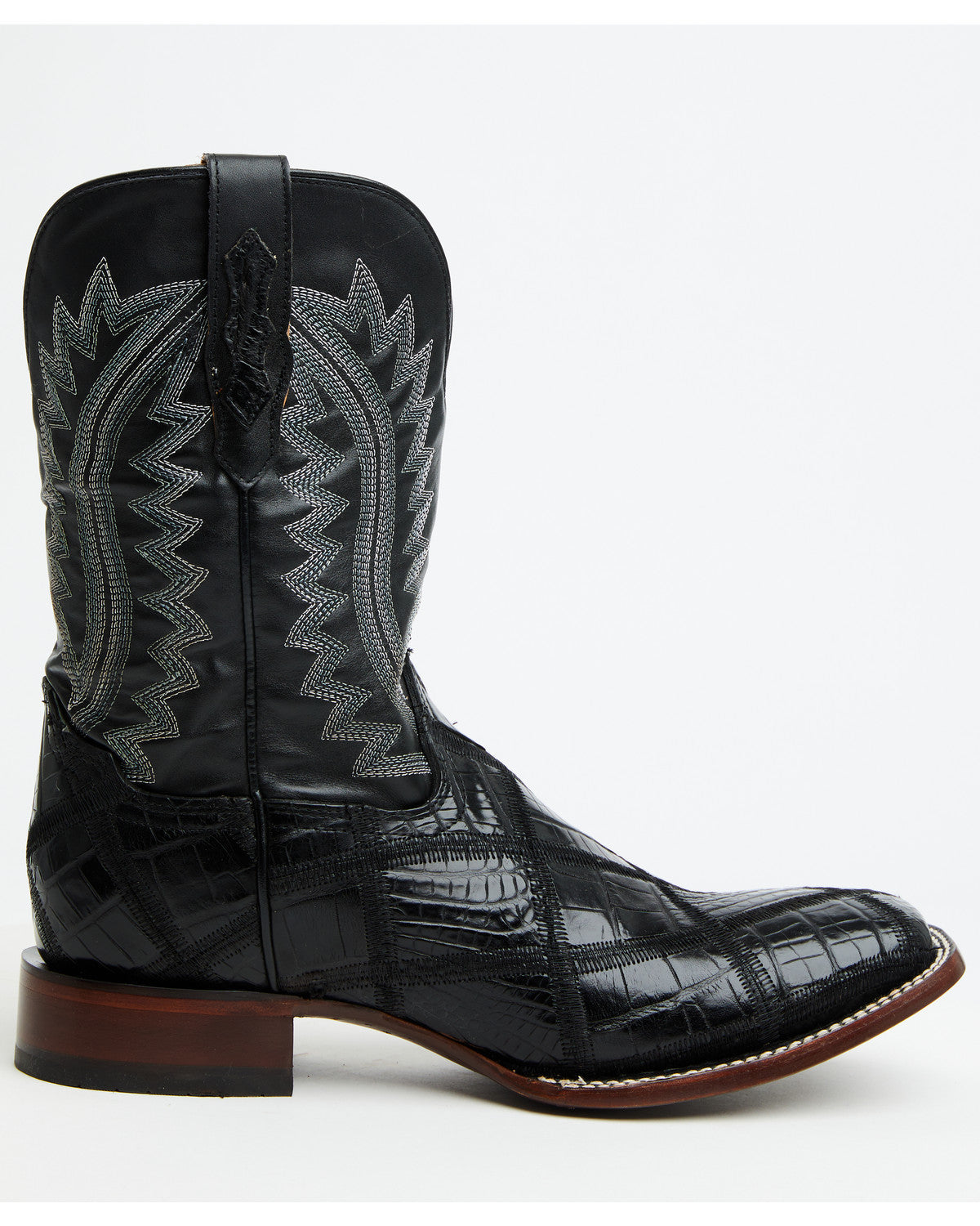 Men's Exotic American Alligator Western Boots - Broad Squar