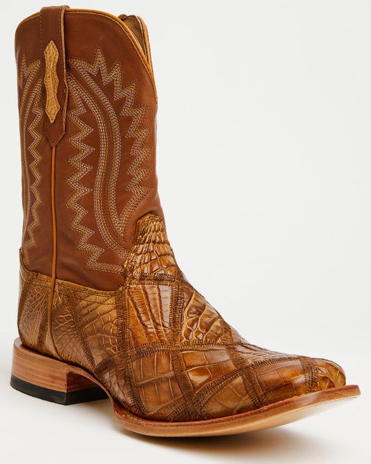 Men's Exotic American Alligator Western Boots - Broad Squar