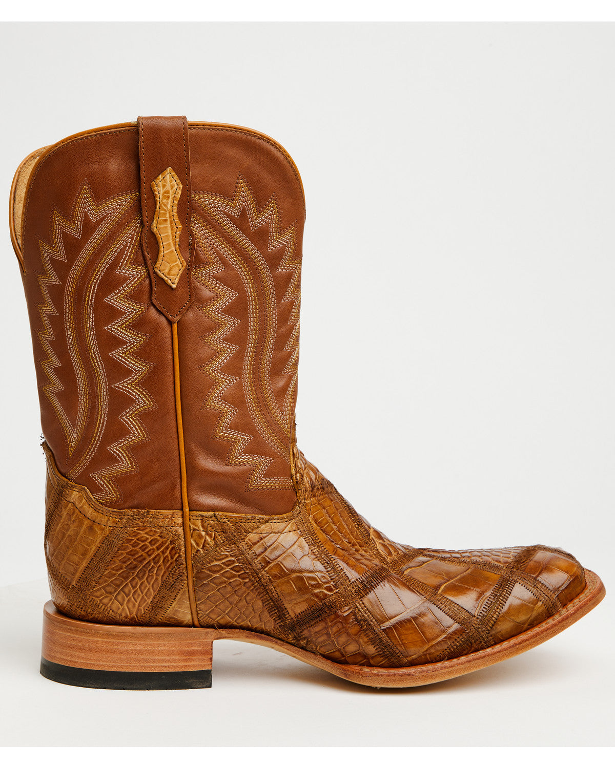 Men's Exotic American Alligator Western Boots - Broad Squar