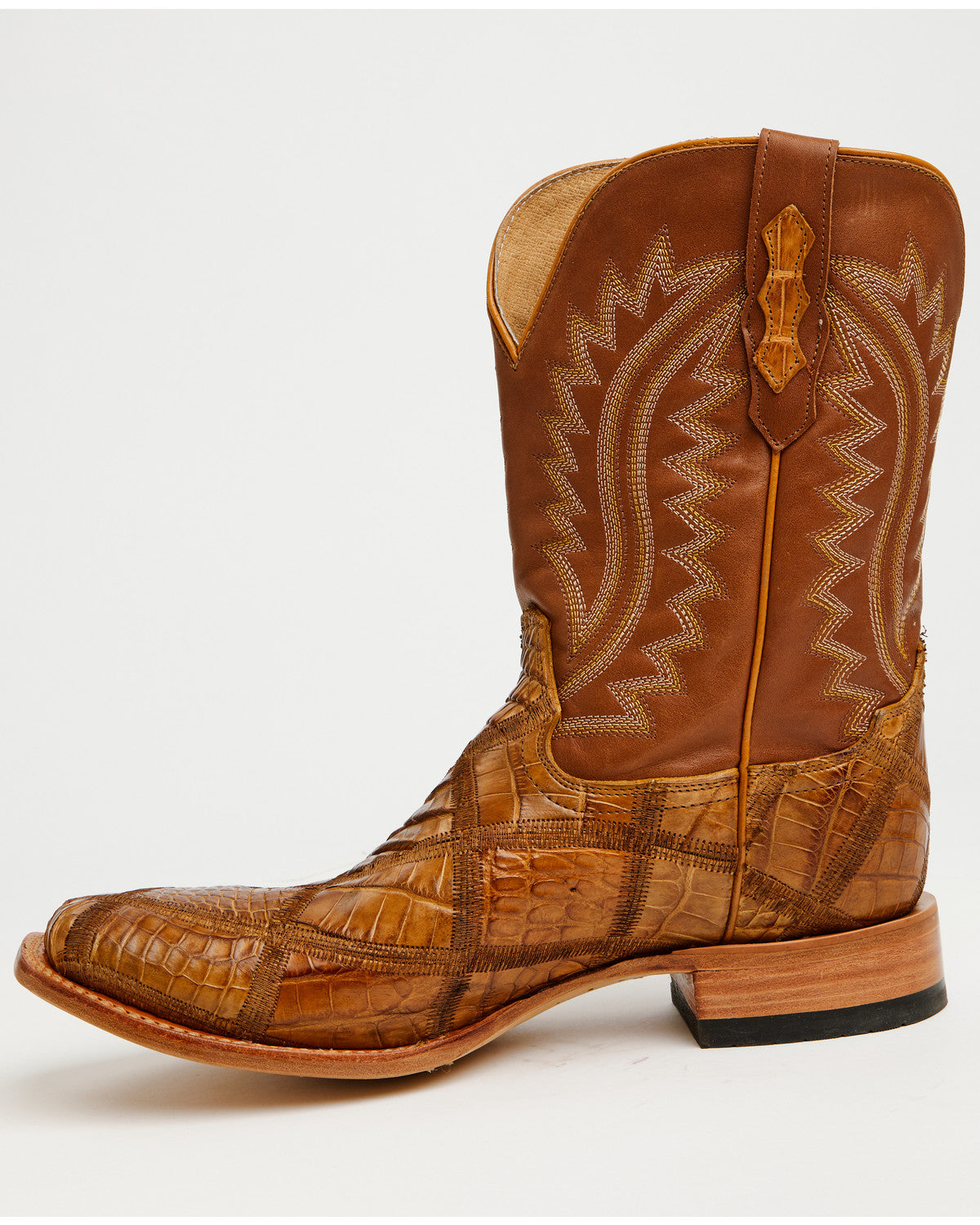 Men's Exotic American Alligator Western Boots - Broad Squar