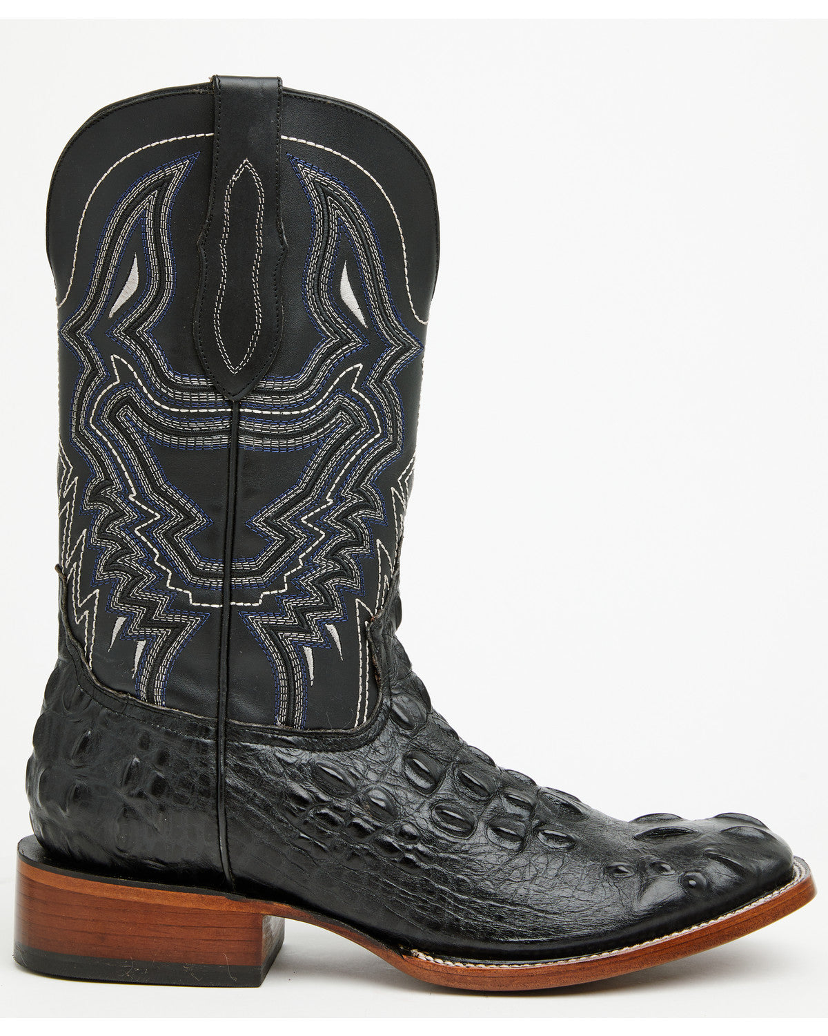 Men's Croc Print Badlands Western Boots - Broad Square Toe