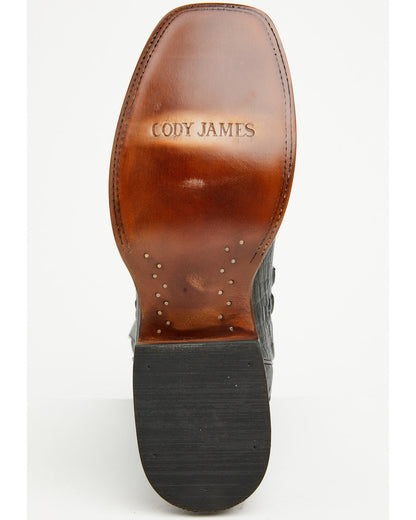 Men's Croc Print Badlands Western Boots - Broad Square Toe