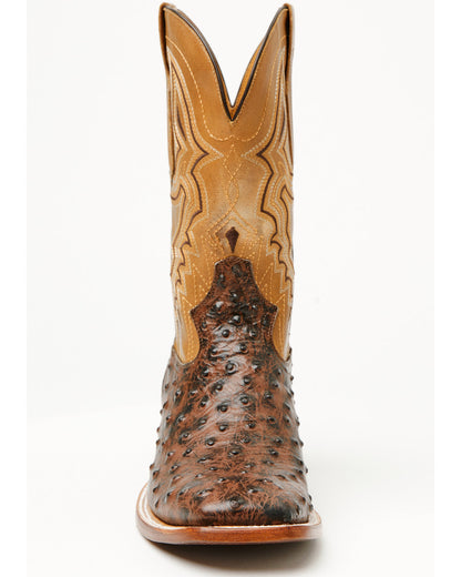 Men's Badlands Ostrich Print Western Boots - Broad Square T