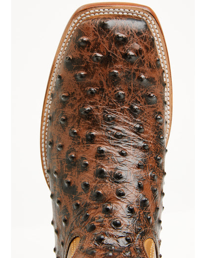 Men's Badlands Ostrich Print Western Boots - Broad Square T