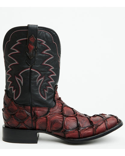 Men's Exotic Pirarucu Western Boots - Broad Square Toe