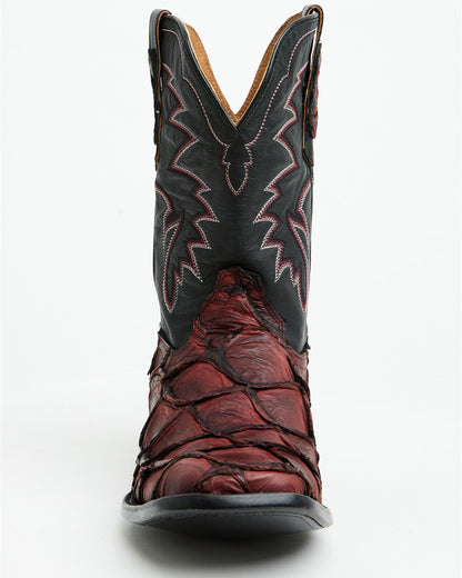 Men's Exotic Pirarucu Western Boots - Broad Square Toe