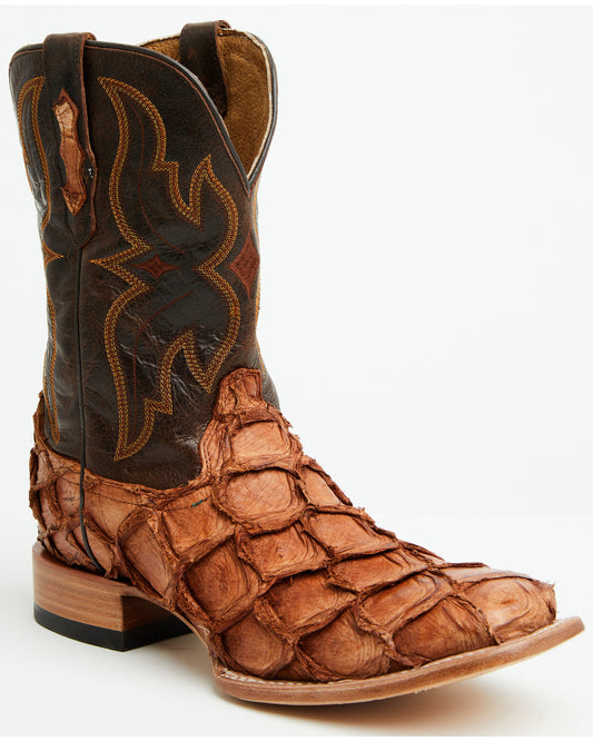 Men's Exotic Pirarucu Western Boots - Broad Square Toe