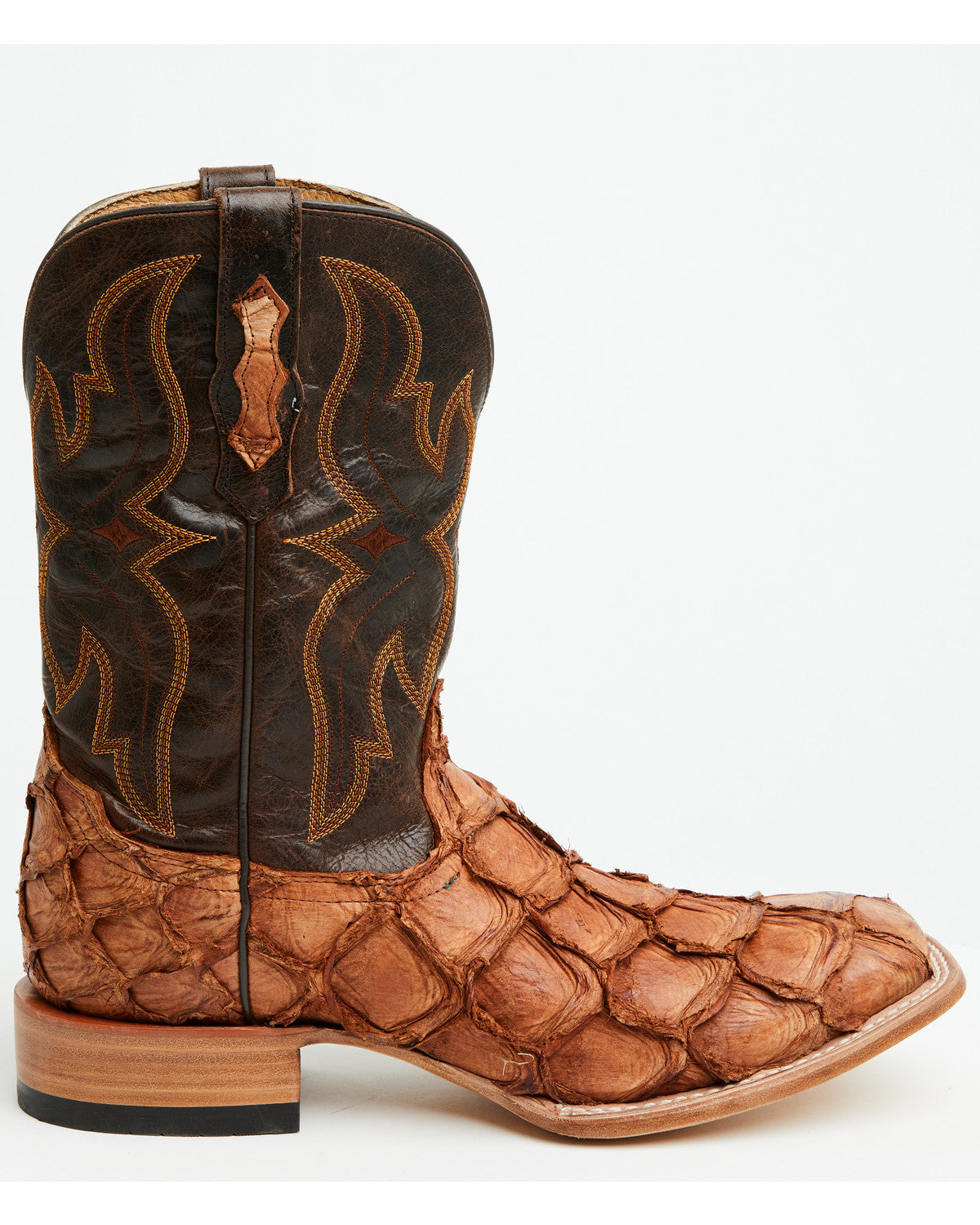 Men's Exotic Pirarucu Western Boots - Broad Square Toe