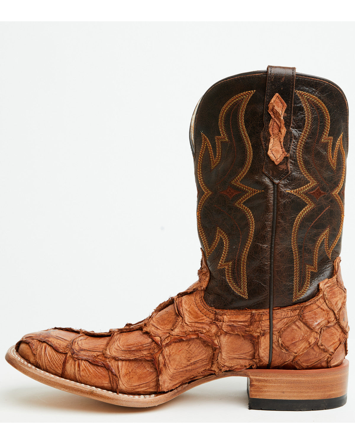 Men's Exotic Pirarucu Western Boots - Broad Square Toe