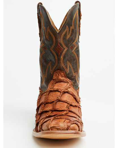 Men's Exotic Pirarucu Western Boots - Broad Square Toe