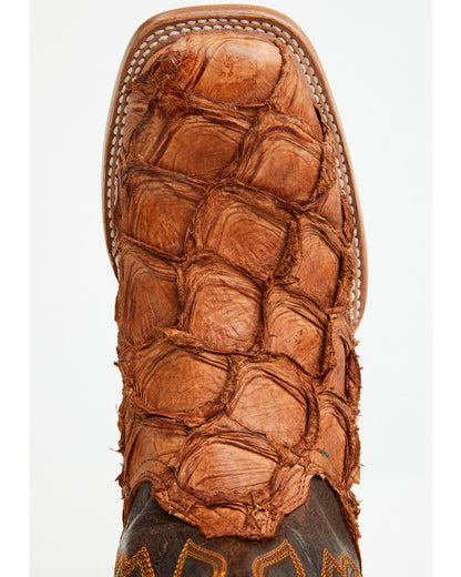 Men's Exotic Pirarucu Western Boots - Broad Square Toe