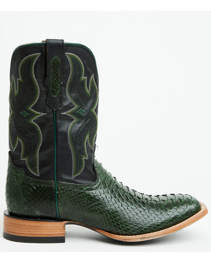 Men's Exotic Python Western Boots - Broad Square Toe