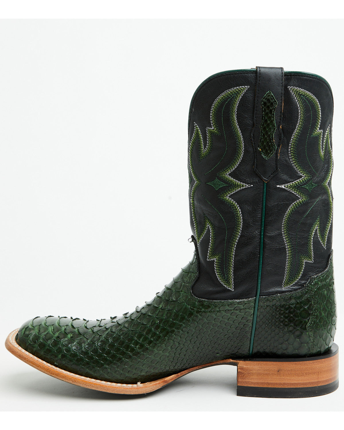 Men's Exotic Python Western Boots - Broad Square Toe