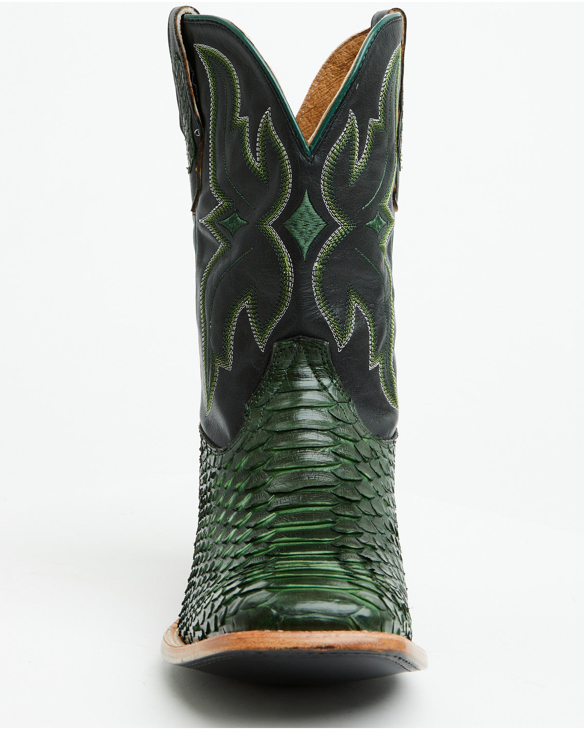 Men's Exotic Python Western Boots - Broad Square Toe