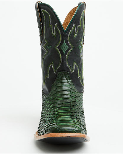Men's Exotic Python Western Boots - Broad Square Toe
