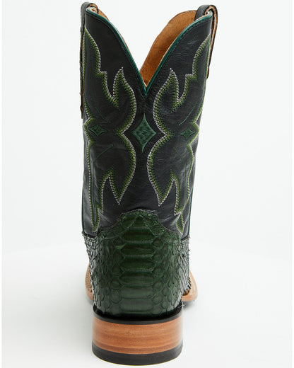 Men's Exotic Python Western Boots - Broad Square Toe