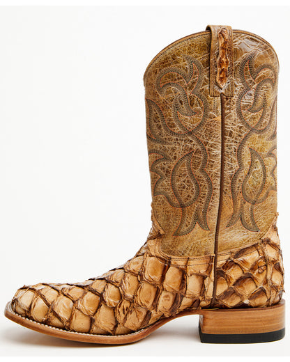 Men's Pirarucu Exotic Boots - Broad Square Toe