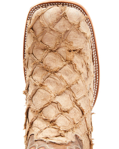 Men's Exotic Pirarucu Western Boots - Broad Square Toe