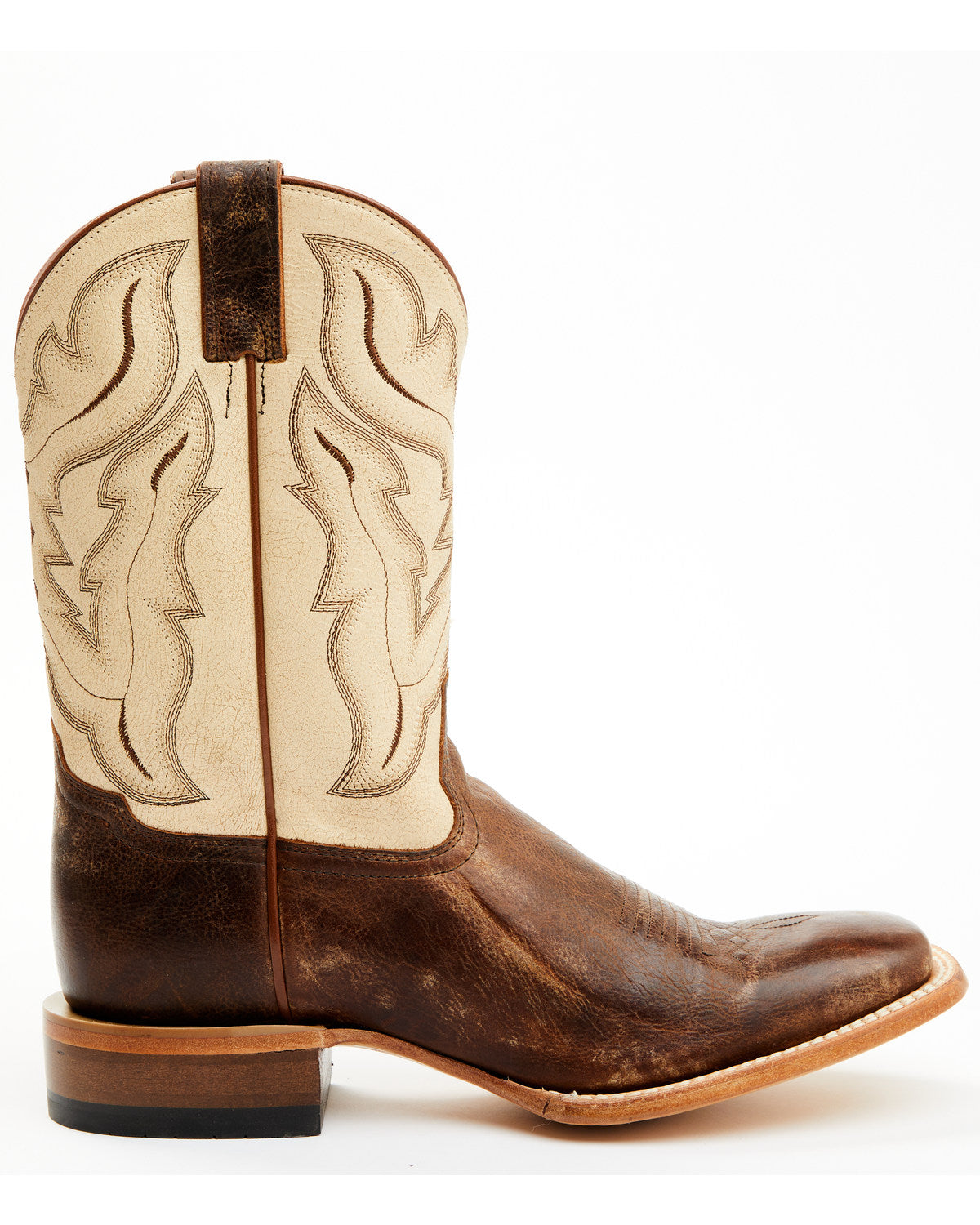 Men's Bone Western Boots - Broad Square Toe