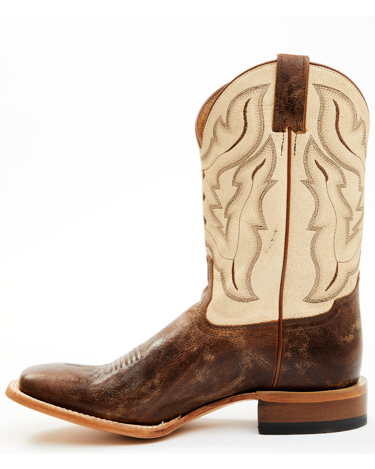 Men's Bone Western Boots - Broad Square Toe