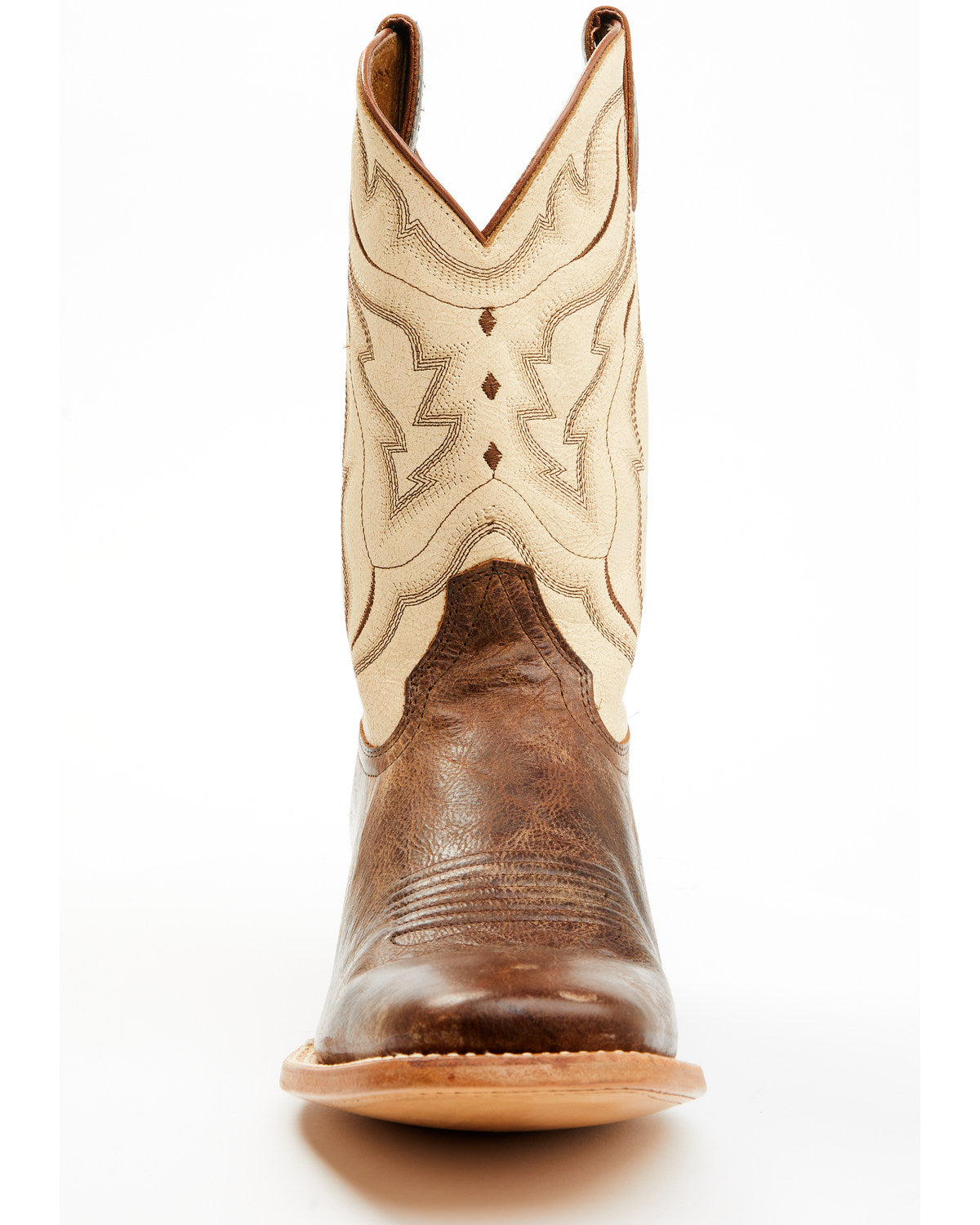 Men's Bone Western Boots - Broad Square Toe