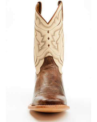 Men's Bone Western Boots - Broad Square Toe