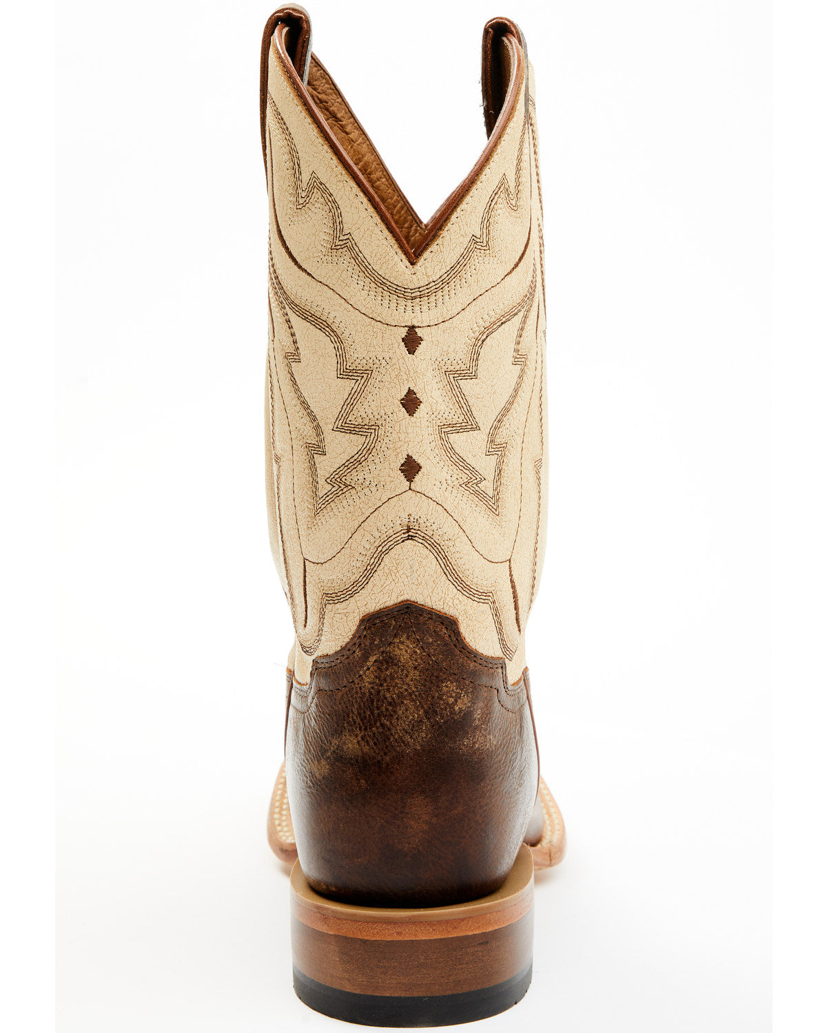 Men's Bone Western Boots - Broad Square Toe