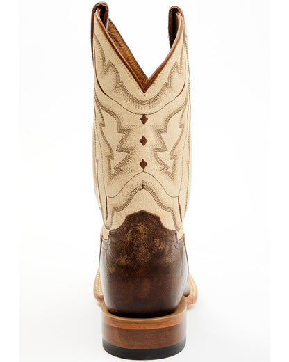 Men's Bone Western Boots - Broad Square Toe