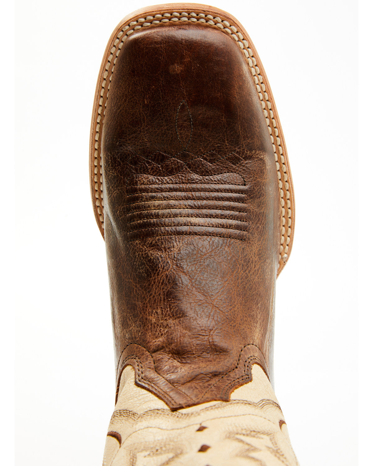 Men's Bone Western Boots - Broad Square Toe