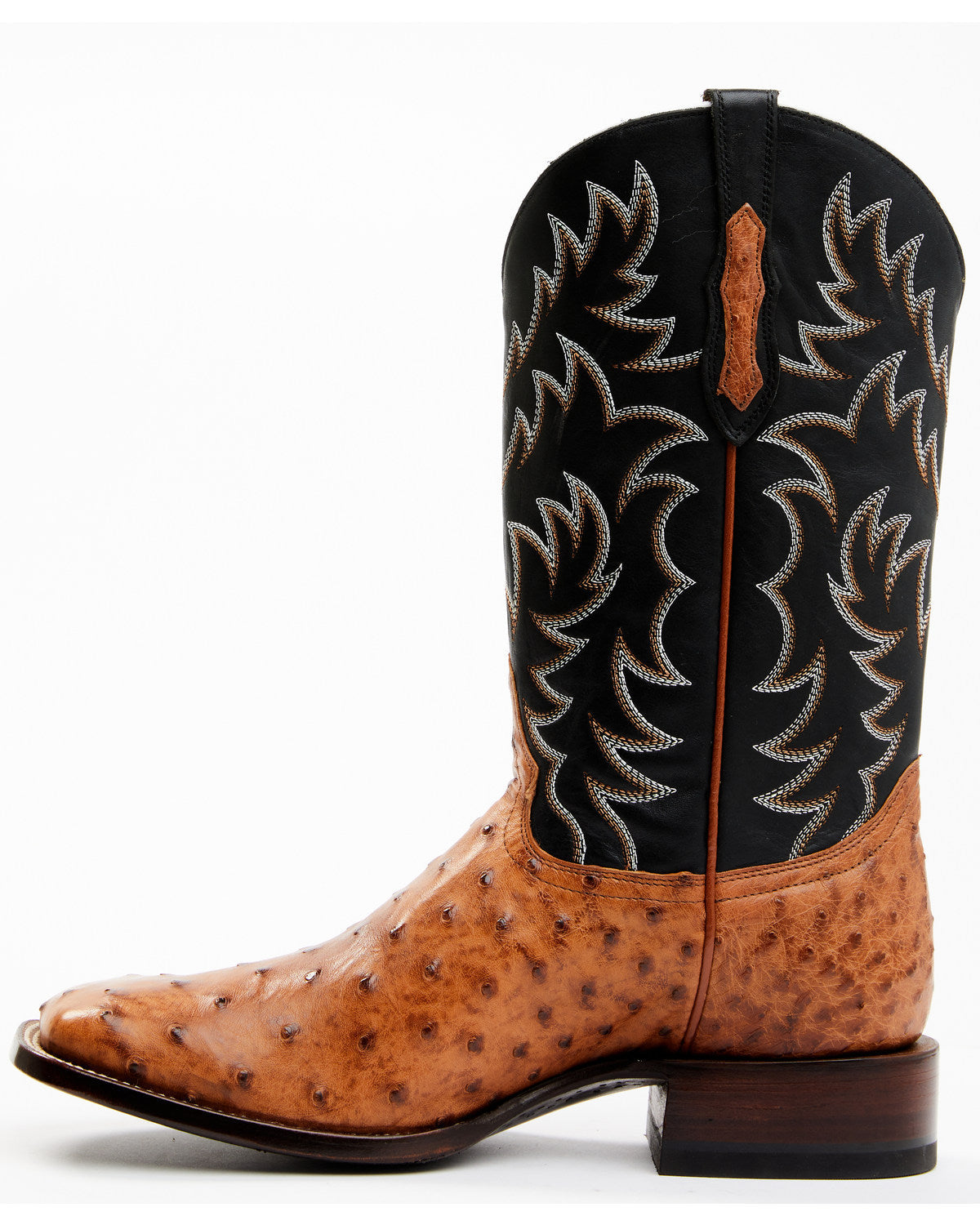 Men's Full Quill Cognac Ostrich Exotic Western Boots - Broa