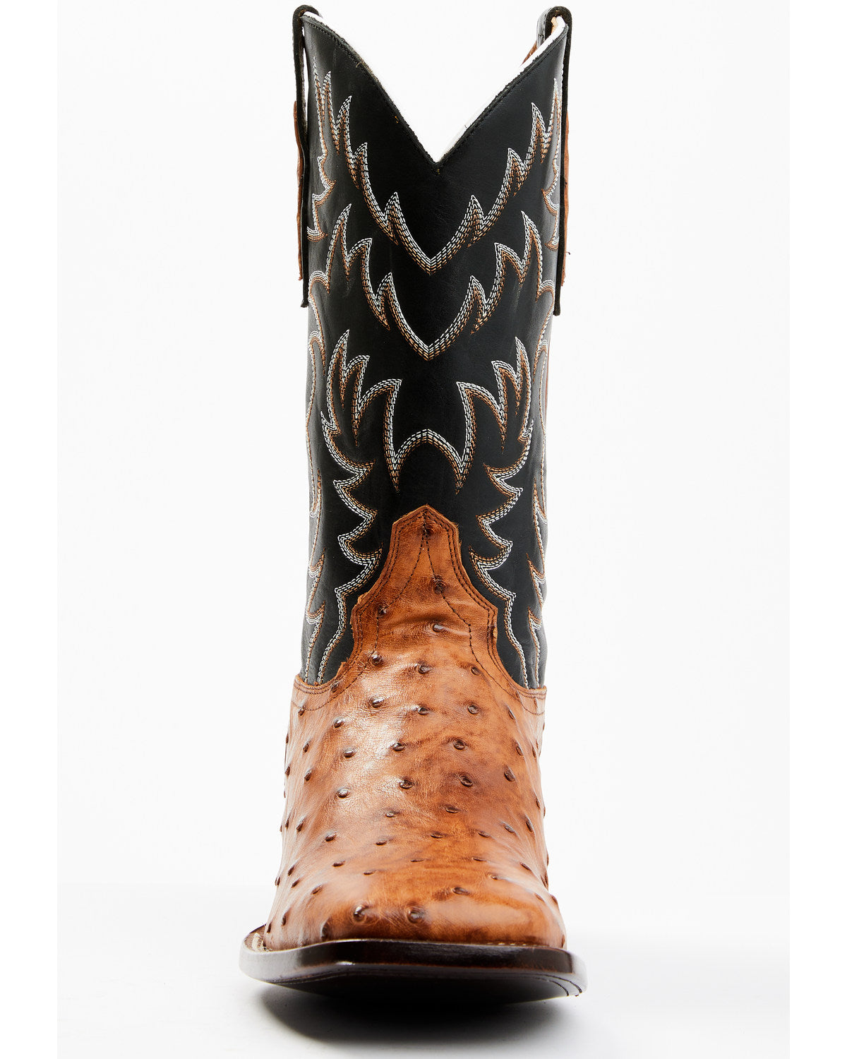 Men's Full Quill Cognac Ostrich Exotic Western Boots - Broa