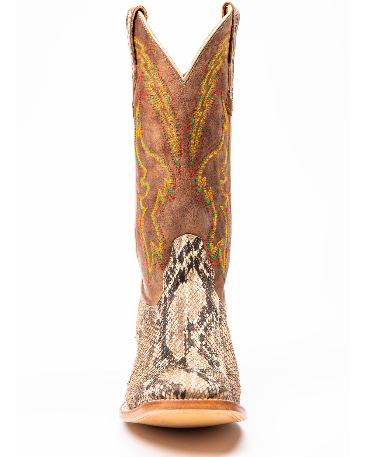 Men's Exotic Python Western Boots - Broad Square Toe