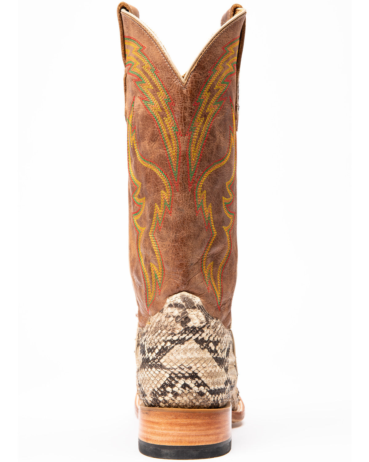 Men's Exotic Python Western Boots - Broad Square Toe