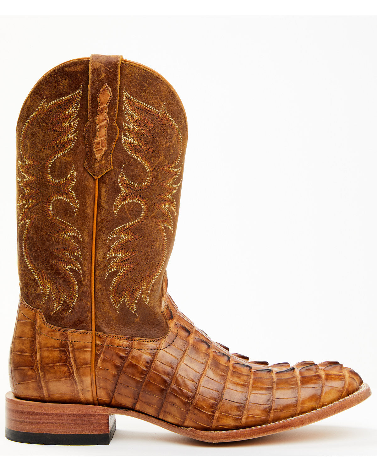 Men's Caiman Cognac 12" Exotic Western Boots - Broad Square