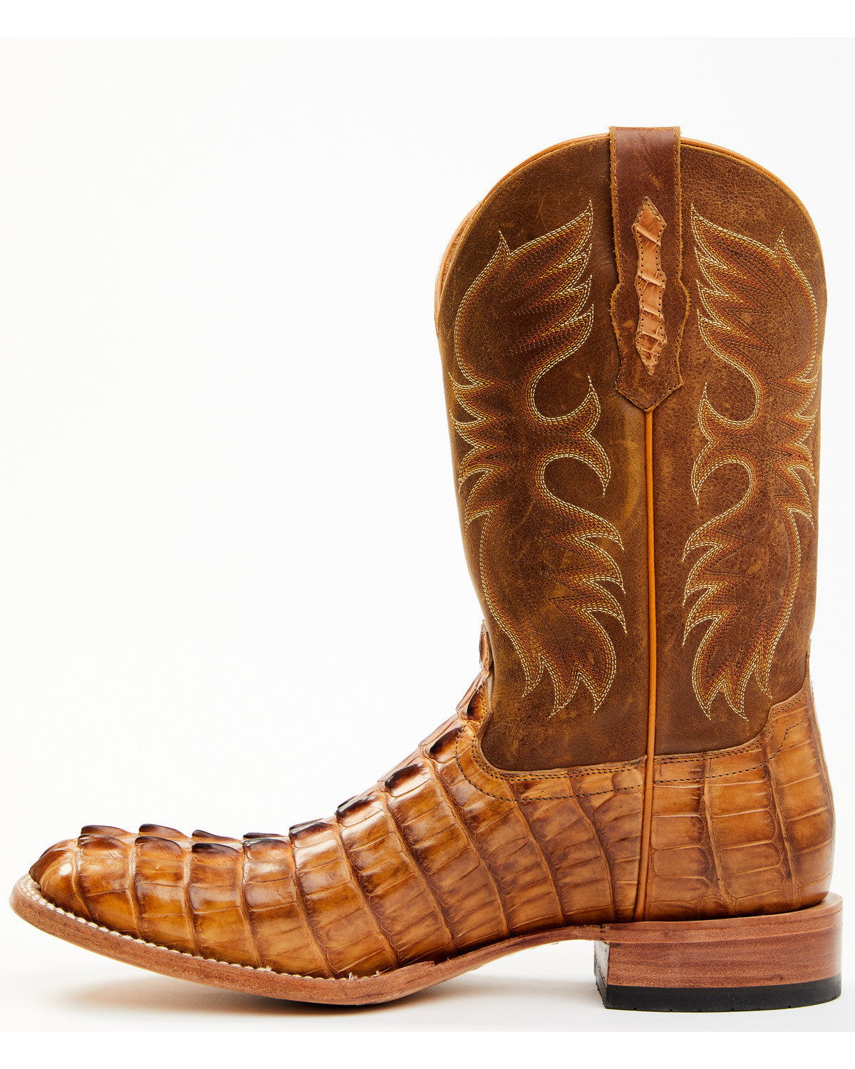 Men's Caiman Cognac 12" Exotic Western Boots - Broad Square