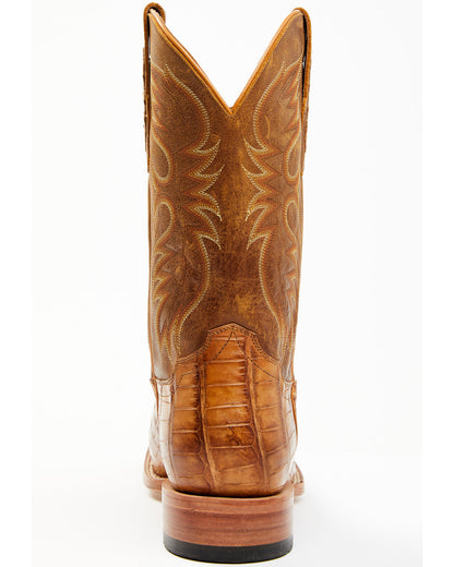 Men's Caiman Cognac 12" Exotic Western Boots - Broad Square