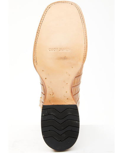 Men's Caiman Cognac 12" Exotic Western Boots - Broad Square
